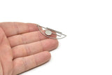 Steel Face Charm, Stainless Steel Semi Circle Charms With 1 Loop, Geometric Charms (42x14x0.80mm) SMP1848
