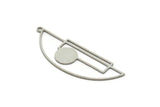 Steel Face Charm, Stainless Steel Semi Circle Charms With 1 Loop, Geometric Charms (42x14x0.80mm) SMP1848
