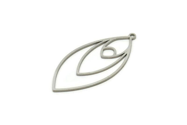 Steel Marquise Charm, Stainless Steel Marquise Charms With 1 Loop, Earrings, Pendants (36x17x0.80mm) SMP1819