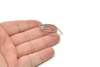 Steel Marquise Charm, Stainless Steel Marquise Charms With 1 Loop, Earrings, Pendants (36x17x0.80mm) SMP1819