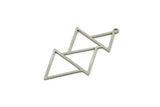 Steel Geometric Charm, Stainless Steel Triangle Charms With 1 Loop, Findings (44x21x0.80mm) SMP1842