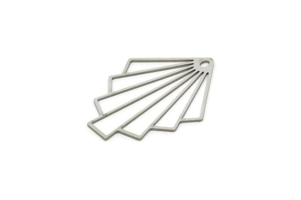 Steel Geometric Charm, Stainless Steel Charms With 1 Hole, Pendant Findings (38x27.5x0.80mm) SMP1823