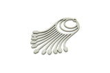 Steel Fringed Charm, Stainless Steel Fringe Shaped Charms With 1 Hole (41x29x0.80mm) SMP1840