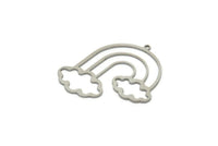 Steel Rainbow Charm, Stainless Steel Cloudy Rainbow Shaped Charms With 1 Loop, Pendant Charms, Earring Findings (34x32x0.80mm) SMP1826