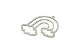 Steel Rainbow Charm, Stainless Steel Cloudy Rainbow Shaped Charms With 1 Loop, Pendant Charms, Earring Findings (34x32x0.80mm) SMP1826