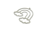Steel Rainbow Charm, Stainless Steel Cloudy Rainbow Shaped Charms With 1 Loop, Pendant Charms, Earring Findings (34x32x0.80mm) SMP1826