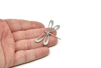 Steel Dragonfly Charm, Stainless Steel Dragonfly Shaped Charms With 1 Loop, Pendants, Findings (49x30x0.80mm) SMP1828