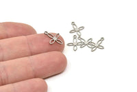 Steel Leaf Charm, Stainless Steel Leaf Charms With 1 Loop, Bracelet Parts, Tiny Leaf Charms (14x11x0.80mm) SMP1702