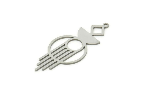 Steel Charm, Stainless Steel, Steel Pendants, Charm Pendants, Steel Charms With 1 Loop, Findings (40x16x0.80mm) SMP1858