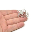 Steel Fringed Charm, Stainless Steel Fringed Charms With 1 Hole, Findings (40x36x0.80mm) SMP1871