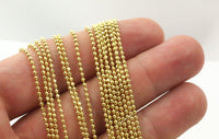Brass Ball Chain, 20 M (1.5mm) Raw Brass Faceted Ball Chain - Ch005 ( Z032 )