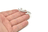 Steel Leaf Charm, Stainless Steel Branch Charms With 1 Loop, Charm Pendants (30x11x0.80mm) SMP1865