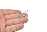 Steel Butterfly Charm, Stainless Steel Butterfly Charms With 1 Loop, Earring Findings (37x19x0.80mm) SMP1864