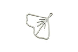 Steel Leaf Charm, Stainless Steel Ginkgo Leaf Charms With 1 Loop, Charm Pendants (32x36x0.80mm) SMP1845