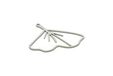 Steel Leaf Charm, Stainless Steel Ginkgo Leaf Charms With 1 Loop, Charm Pendants (32x36x0.80mm) SMP1845