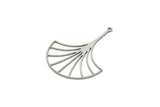 Steel Leaf Charm, Stainless Steel Leaf Charms With 1 Loop, Charm Pendants (36x28x0.80mm) SMP1836