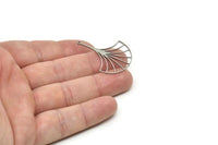 Steel Leaf Charm, Stainless Steel Leaf Charms With 1 Loop, Charm Pendants (36x28x0.80mm) SMP1836