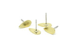 Brass Drop Earring, 10 Raw Brass Drop Shaped Stud Earrings (11x5x0.80mm) A5469