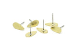 Brass Drop Earring, 10 Raw Brass Drop Shaped Stud Earrings (11x5x0.80mm) A5469