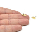Brass Drop Earring, 10 Raw Brass Drop Shaped Stud Earrings (11x5x0.80mm) A5469
