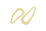 Earring Studs, 4 Raw Brass - Irregular Shaped Stud Earrings - Brass Earrings - Earrings (51x21x1mm) D0679 A5503