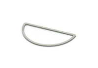 Steel Half Moon, Stainless Steel Moon Semi Circle Connectors, Geometric, Findings (30x15x0.80mm) SMP1895