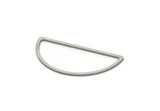 Steel Half Moon, Stainless Steel Moon Semi Circle Connectors, Geometric, Findings (30x15x0.80mm) SMP1895