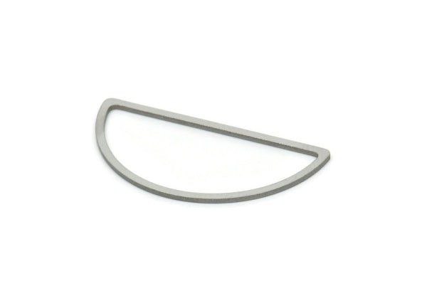 Steel Half Moon, Stainless Steel Moon Semi Circle Connectors, Geometric, Findings (30x15x0.80mm) SMP1895