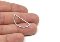 Steel Half Moon, Stainless Steel Moon Semi Circle Connectors, Geometric, Findings (28x13x0.80mm) SMP1897