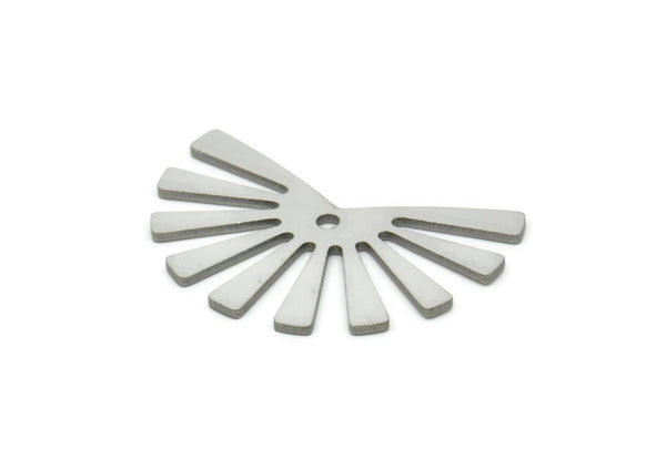 Steel Sun Charm, Stainless Steel Rising Sun Flag Charms With 1 Hole, Findings, Earrings (25x17x0.80mm) SMP1899