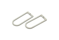 D Shape Rings, Stainless Steel D Shape Connectors With 1 Hole, Rings, Geometric Charms (30x13x0.80mm) A5499