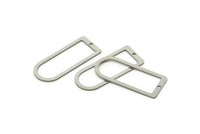 D Shape Rings, Stainless Steel D Shape Connectors With 1 Hole, Rings, Geometric Charms (30x13x0.80mm) A5499