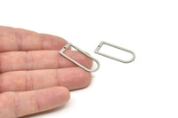 D Shape Rings, Stainless Steel D Shape Connectors With 1 Hole, Rings, Geometric Charms (30x13x0.80mm) A5499
