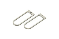 D Shape Rings, Stainless Steel D Shape Connectors With 1 Hole, Rings, Geometric Charms (26x9x0.80mm) A5534