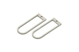 D Shape Rings, Stainless Steel D Shape Connectors With 1 Hole, Rings, Geometric Charms (26x9x0.80mm) A5534