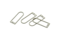D Shape Rings, Stainless Steel D Shape Connectors With 1 Hole, Rings, Geometric Charms (26x9x0.80mm) A5534