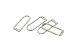 D Shape Rings, Stainless Steel D Shape Connectors With 1 Hole, Rings, Geometric Charms (26x9x0.80mm) A5534