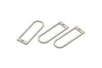 D Shape Rings, Stainless Steel D Shape Connectors With 1 Hole, Rings, Geometric Charms (26x9x0.80mm) A5534