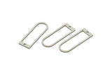 D Shape Rings, Stainless Steel D Shape Connectors With 1 Hole, Rings, Geometric Charms (26x9x0.80mm) A5534