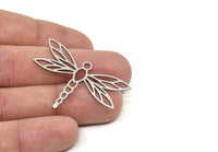 Steel Dragonfly Charm, Stainless Steel Dragonfly Shaped Charms With 1 Loop, Pendants, Findings (30x43x0.80mm) SMP1901