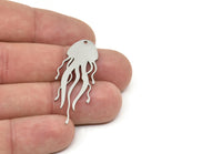 Steel Jellyfish Charm, Stainless Steel Jellyfish Charms With 1 Hole, Charm Pendants (43x17x0.80mm) SMP1905