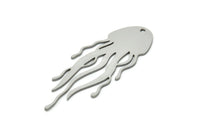Steel Jellyfish Charm, Stainless Steel Jellyfish Charms With 1 Hole, Charm Pendants (43x17x0.80mm) SMP1905