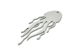 Steel Jellyfish Charm, Stainless Steel Jellyfish Charms With 1 Hole, Charm Pendants (43x17x0.80mm) SMP1905