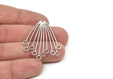 Steel Fringed Charm, Stainless Steel Fringe Shaped Charms With 1 Hole (44x33x0.80mm) SMP1906