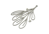 Steel Flower Charm, Stainless Steel Flower Charms With 1 Loop, Charm Pendants, Findings (60x40x0.80mm) SMP1908
