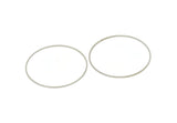 50mm Silver Ring - 6 Silver Tone Brass Circle Connectors (50x1x1mm) BS 1083