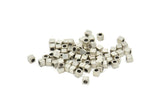 Geometric Spacer Bead, 100 Antique Silver Plated Brass Square Cube Spacer Beads (2.5mm) BS 1145