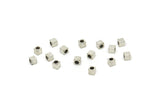 Geometric Spacer Bead, 100 Antique Silver Plated Brass Square Cube Spacer Beads (2.5mm) BS 1145