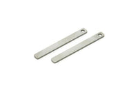 Steel Bar Charm, Stainless Steel Stick Pendants, Necklace Bars With 1 Hole (28x3x0.80mm) A5788