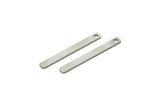 Steel Bar Charm, Stainless Steel Stick Pendants, Necklace Bars With 1 Hole (28x3x0.80mm) A5788